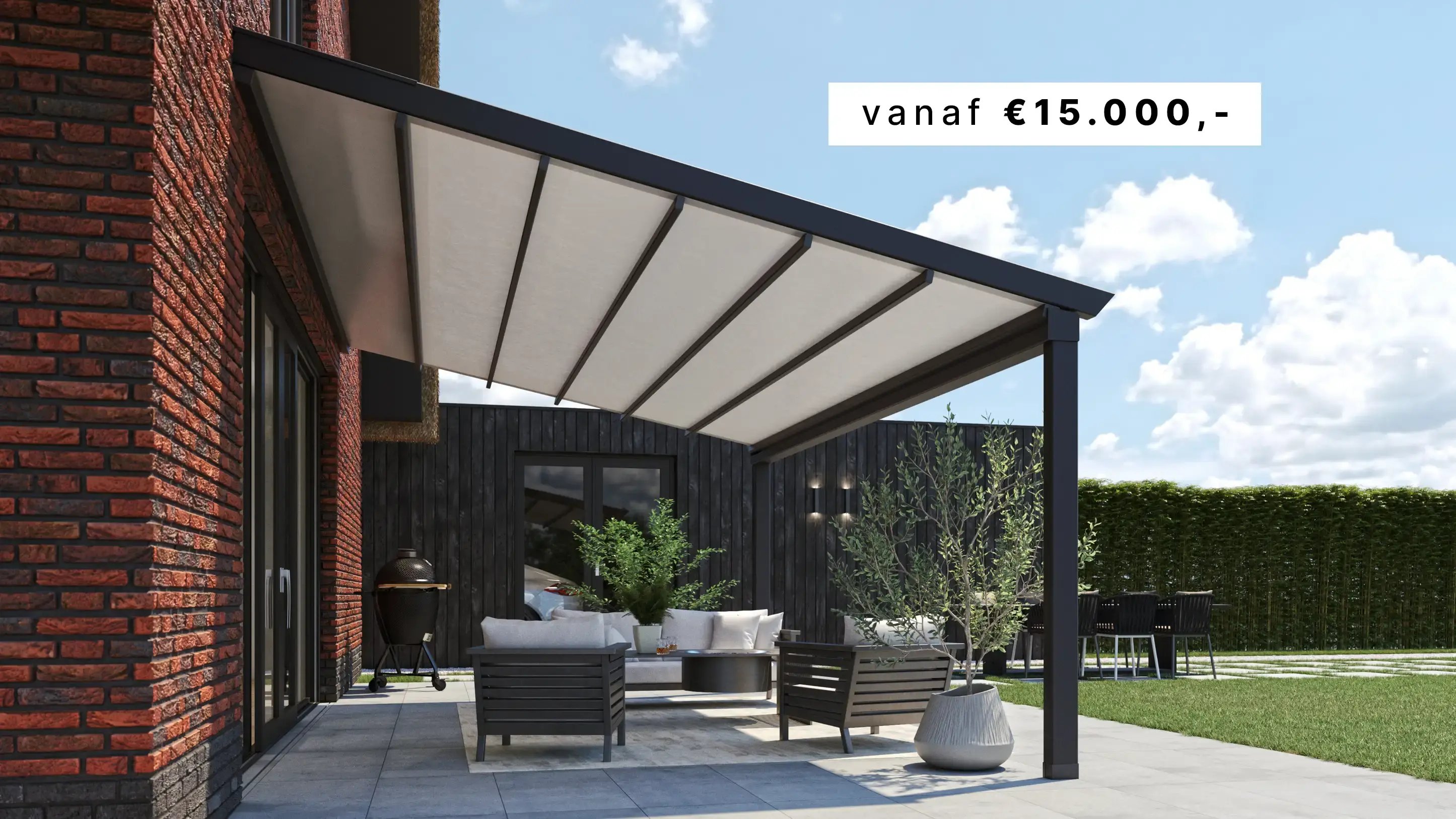 Terrasoverkapping met doek | Artino