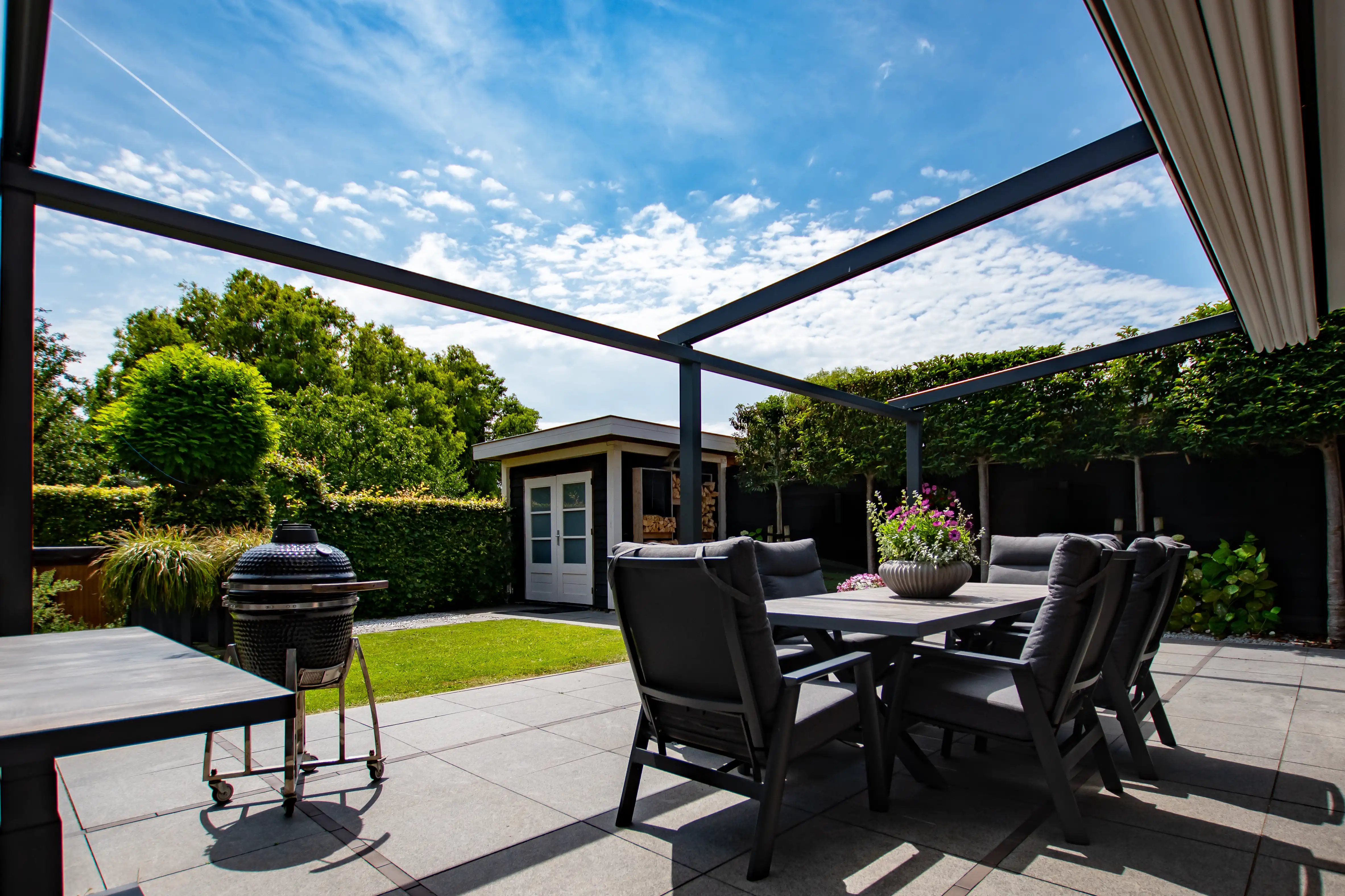 Terrasoverkapping met uitschuifbaar doek | Artino