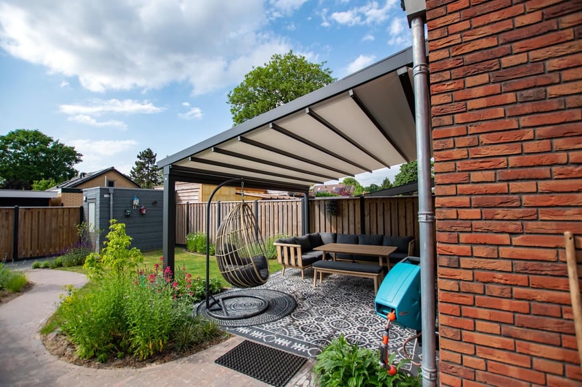  terrasoverkapping met uitschuifbaar doek | Artino