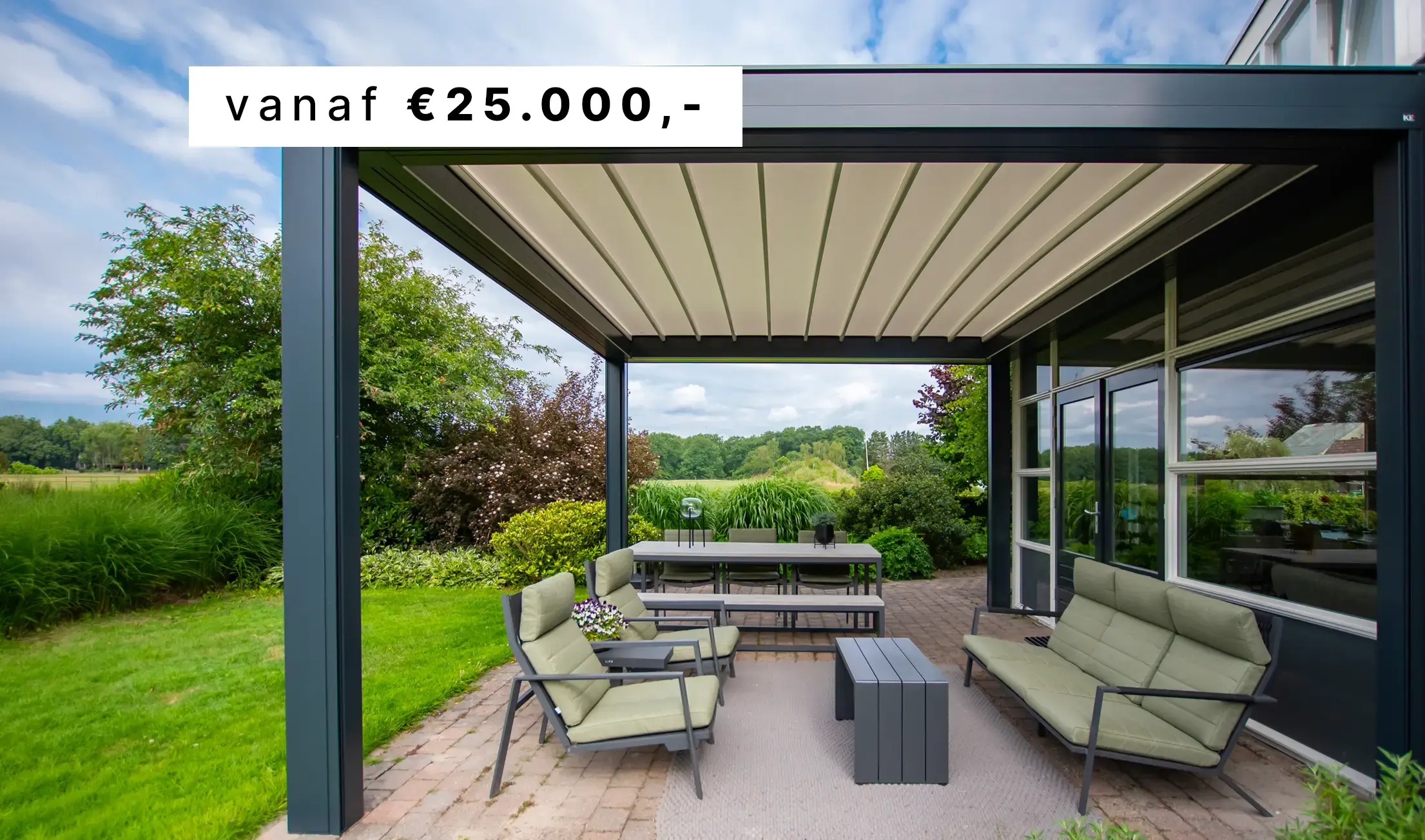 Terrasoverkapping met doek | Artino