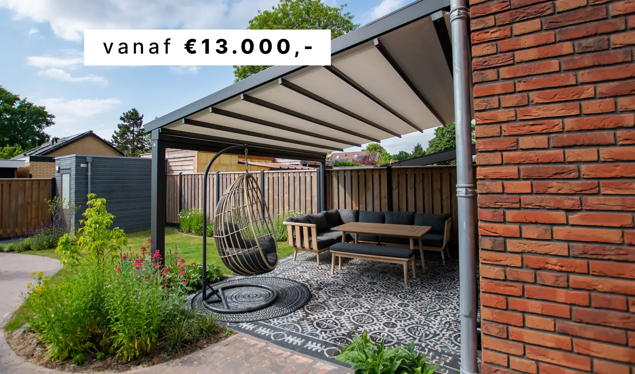 Terrasoverkapping met doek | Artino