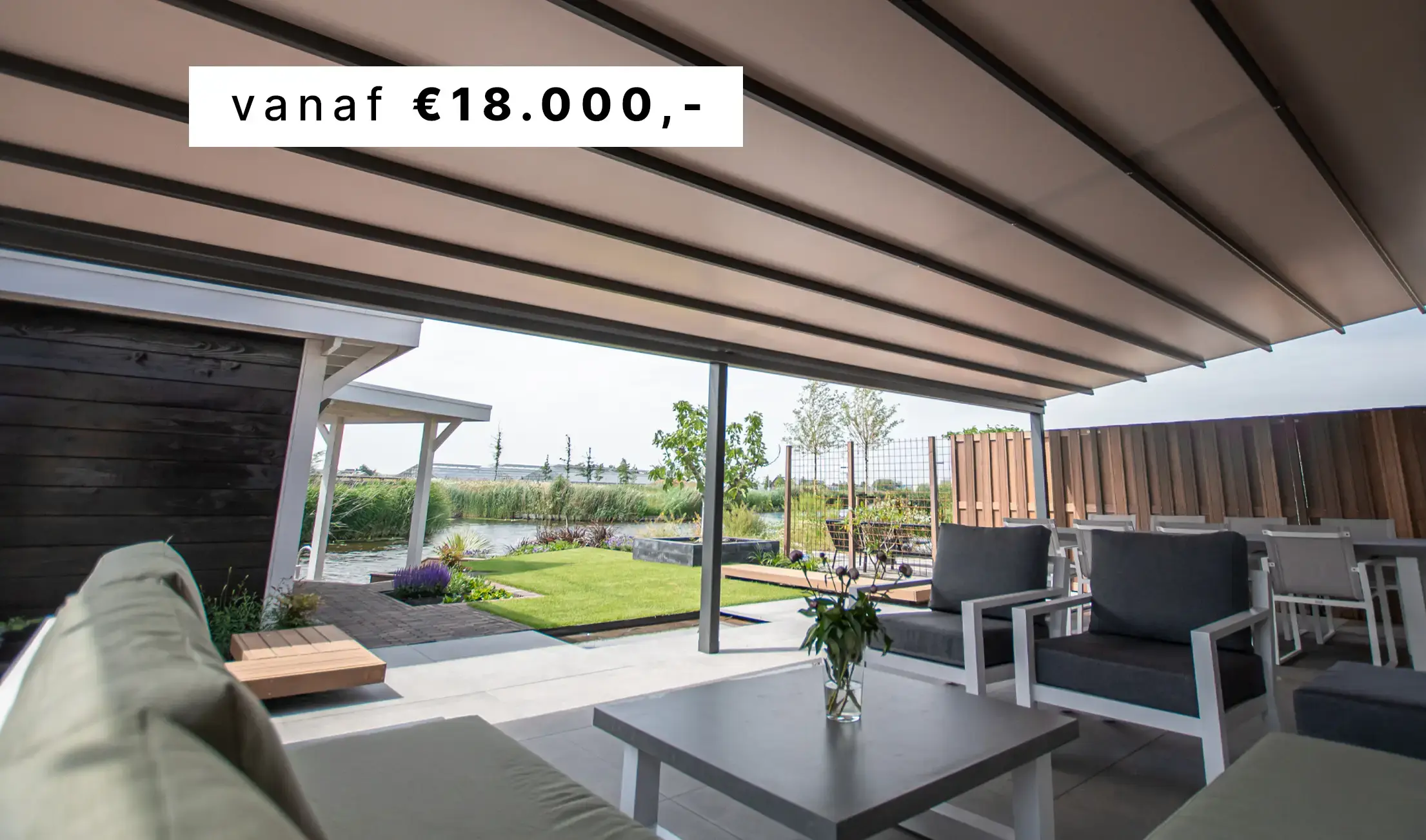 Terrasoverkapping met doek | Artino